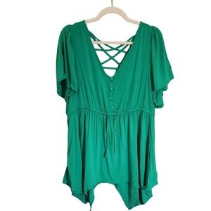 Green Torrid Short‎ Sleeve Top Size Torrid 1 or 1X